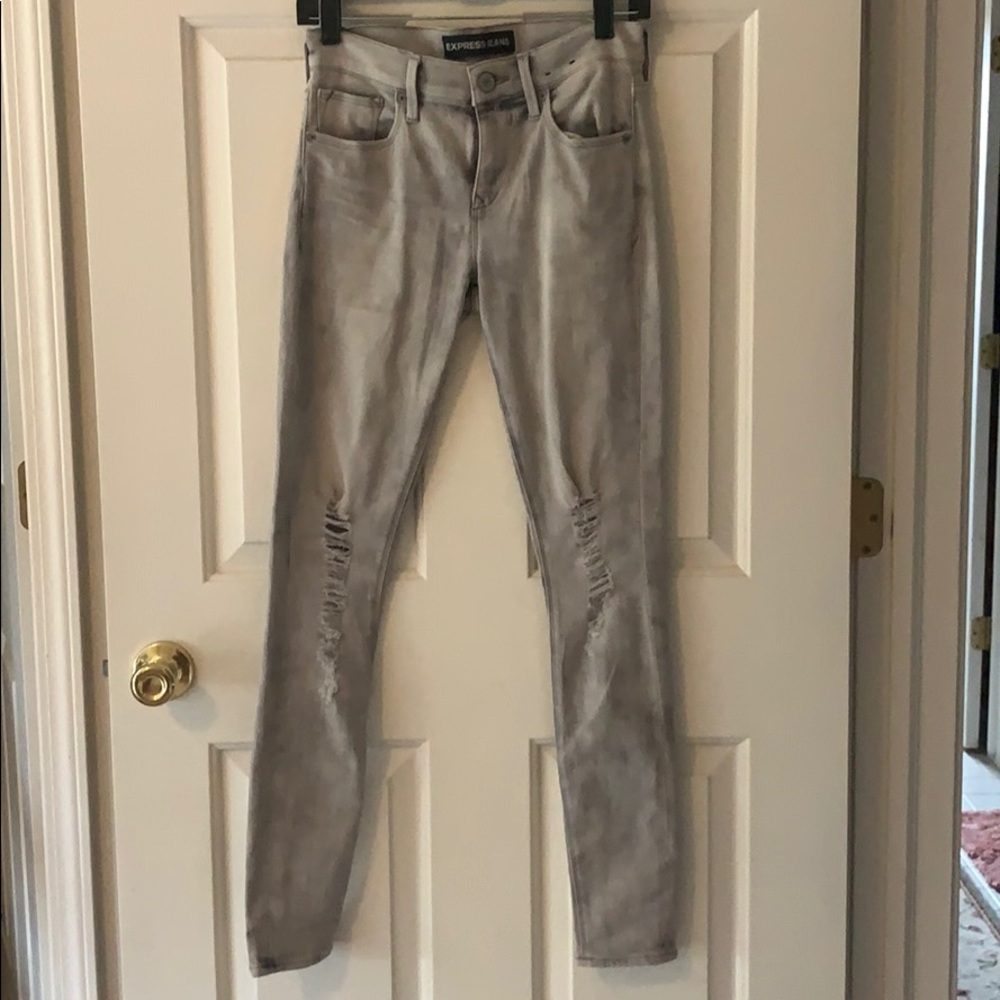 Express distressed jean legging
